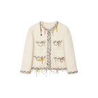 Playful and fun rhinestone chain Chanel-inspired jacket