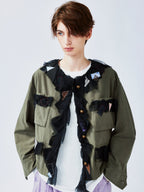 Free-spirited romantic military jacket
