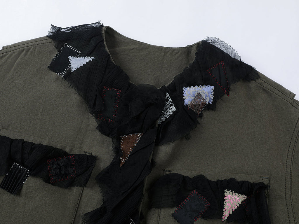 Free-spirited romantic military jacket