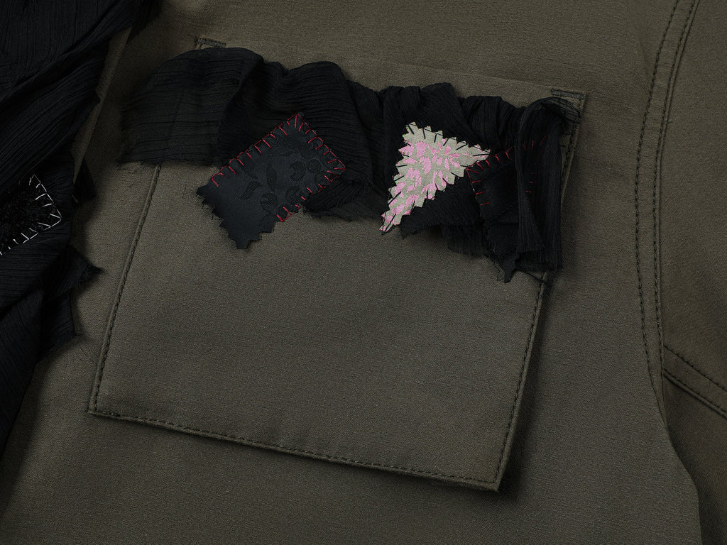 Free-spirited romantic military jacket