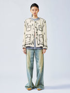 Hand-painted style beaded embellished Chanel-inspired jacket