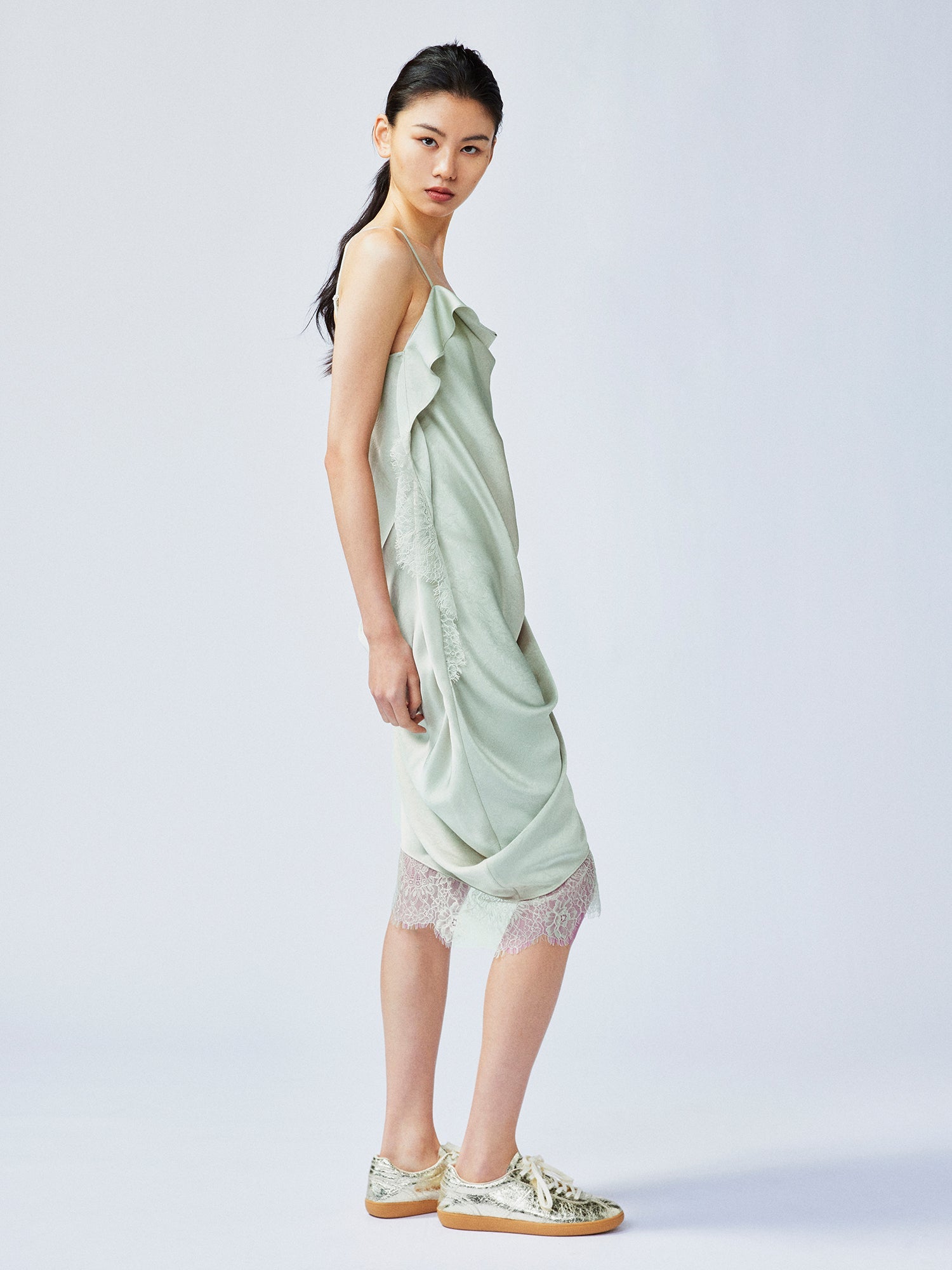 Free-flowing lift slip dress