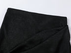 Lace-trimmed skirt with casually lifted hem