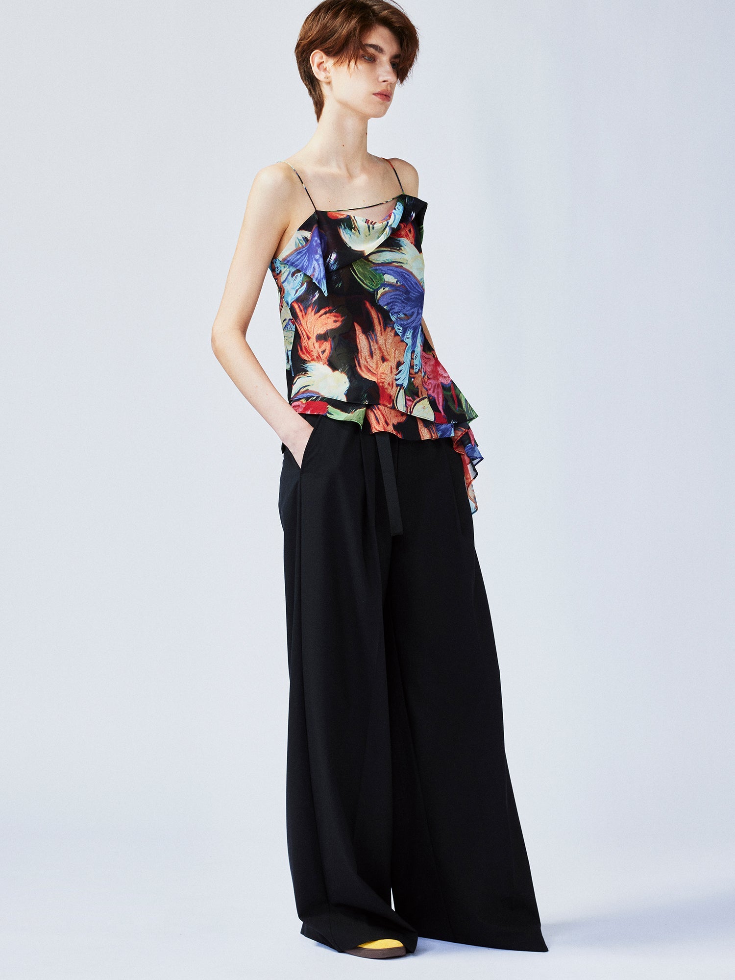 "Magical and enchanting" surreal electronic goldfish camisole top