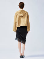 Nostalgia-evoking classic jacquard zip-up hoodie