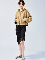 Nostalgia-evoking classic jacquard zip-up hoodie