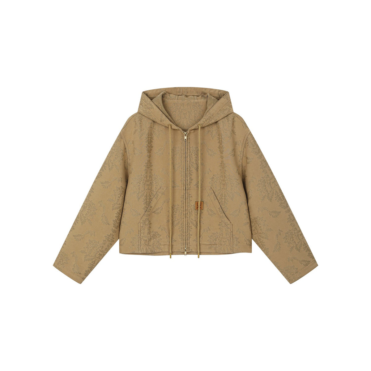 Nostalgia-evoking classic jacquard zip-up hoodie
