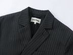 Pulled pleated notch collar blazer with authentic wear marks