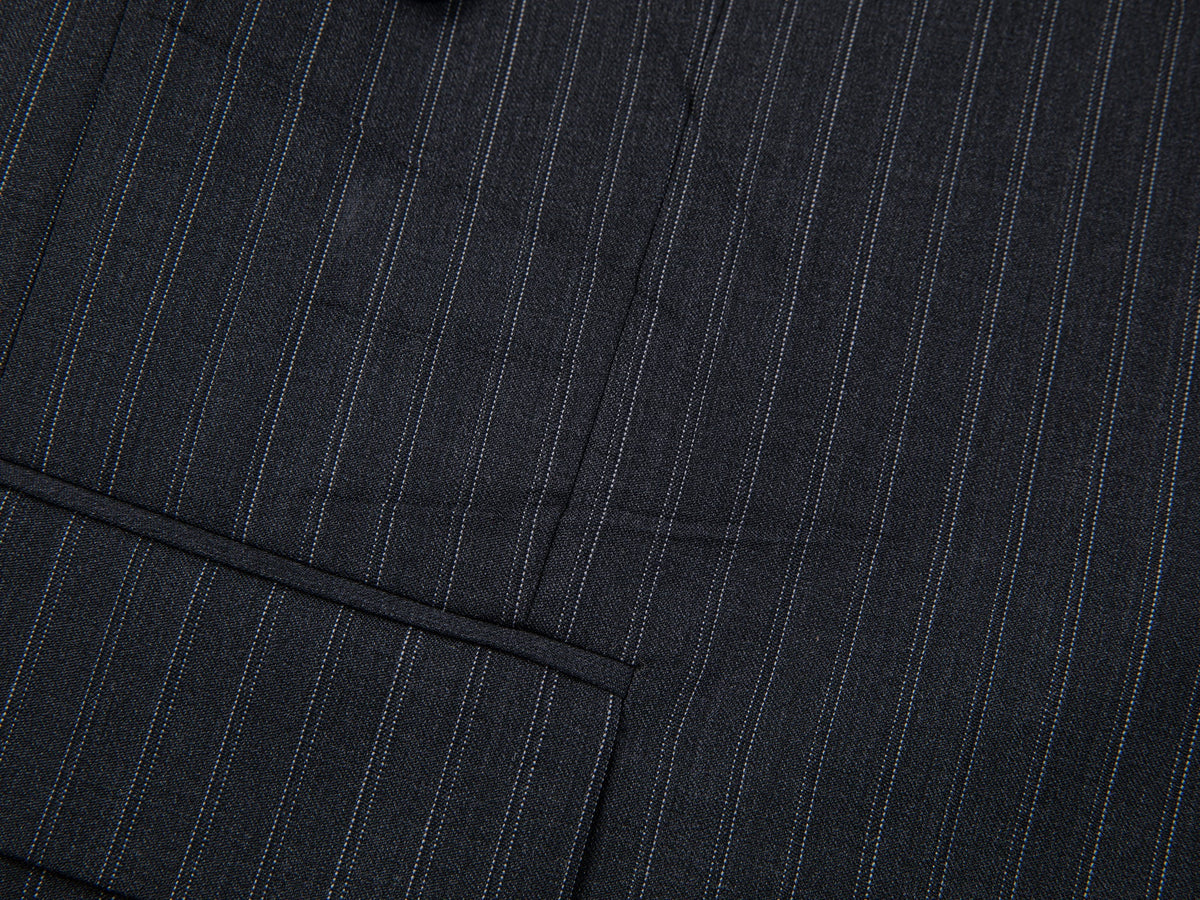 Pulled pleated notch collar blazer with authentic wear marks