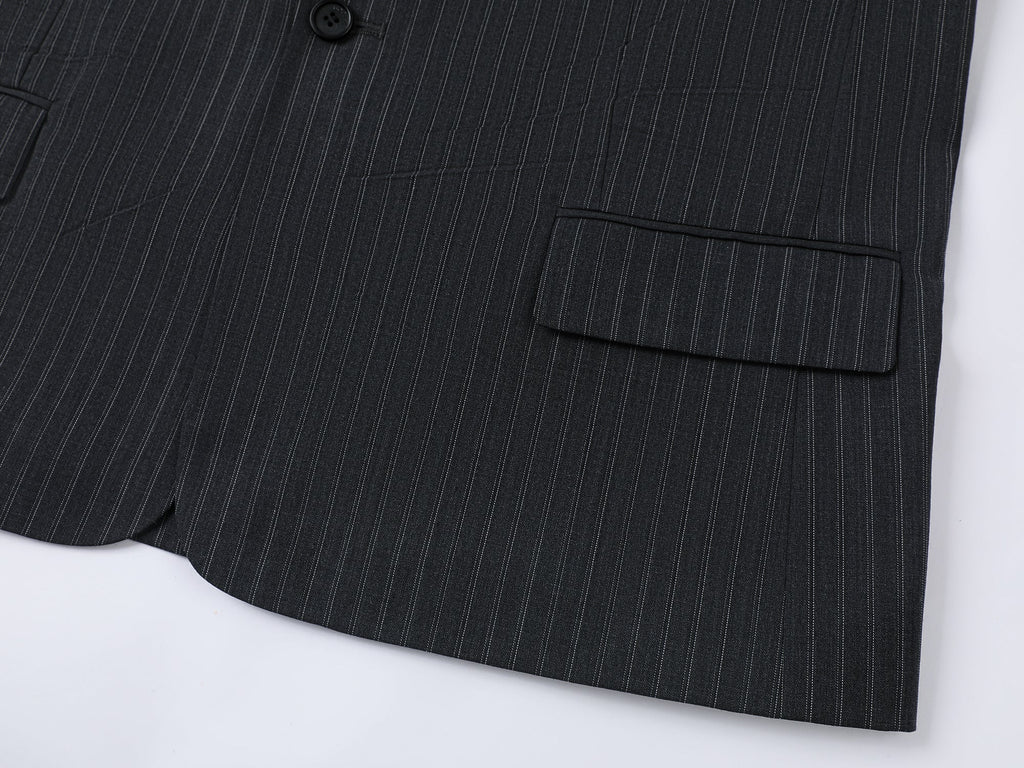 Pulled pleated notch collar blazer with authentic wear marks