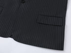 Pulled pleated notch collar blazer with authentic wear marks