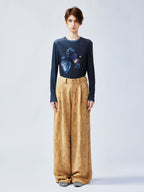 Nostalgia-evoking classic jacquard cargo pants