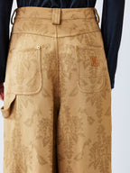 Nostalgia-evoking classic jacquard cargo pants