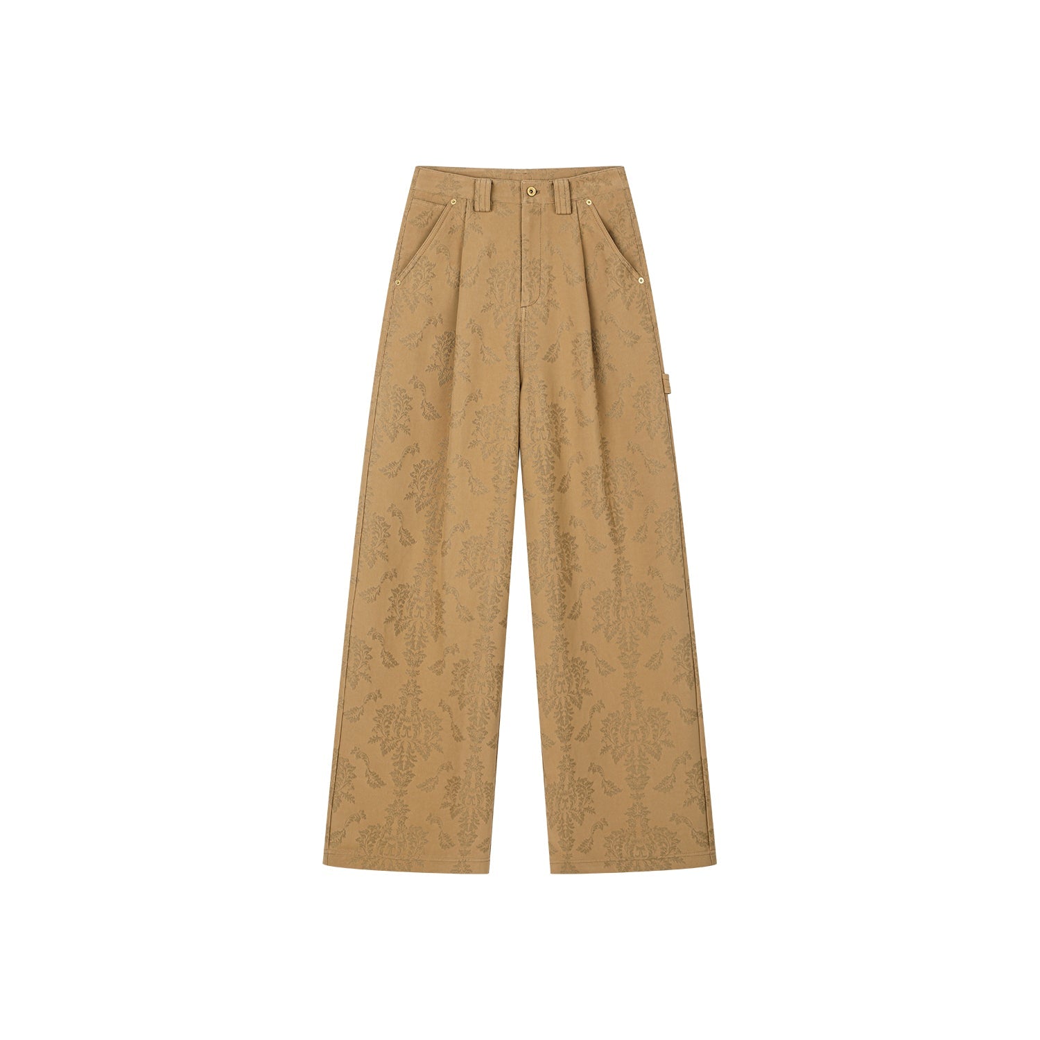 Nostalgia-evoking classic jacquard cargo pants