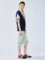 Charmingly playful diamond chain knit vest