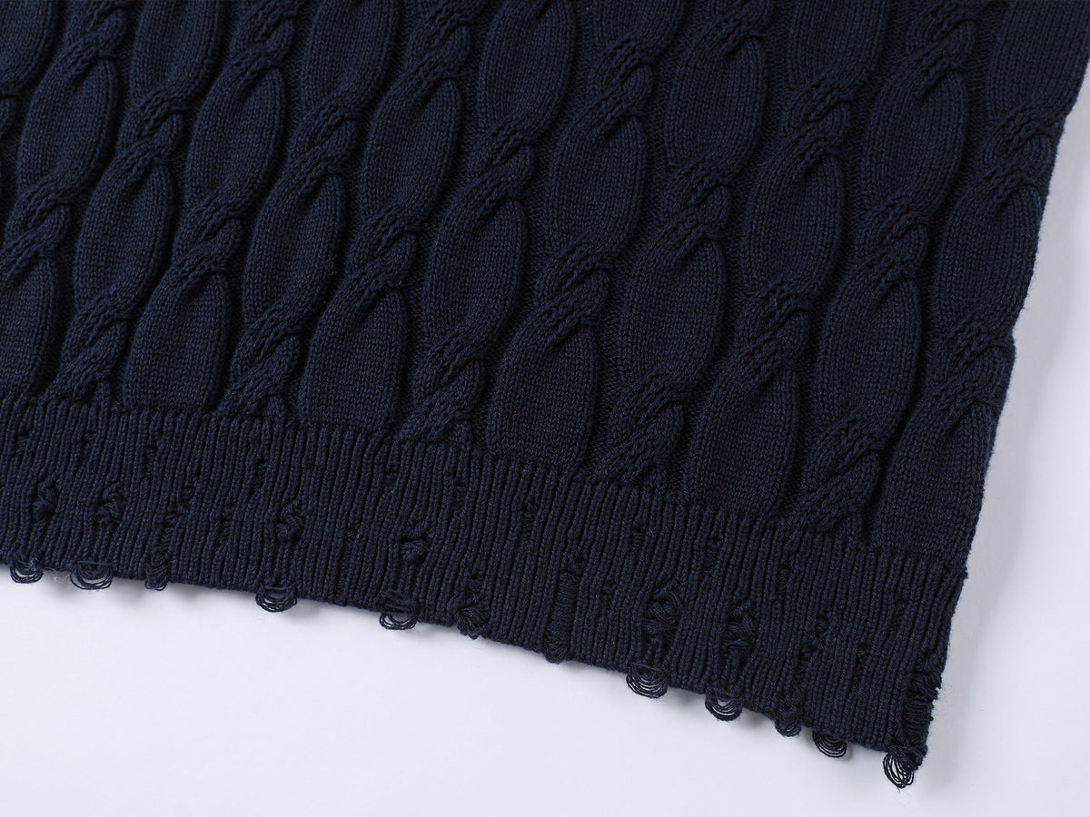 Charmingly playful diamond chain knit vest