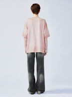 "Sweet and elegant" surreal goldfish layered-look T-shirt