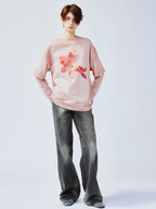 "Sweet and elegant" surreal goldfish layered-look T-shirt