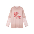 "Sweet and elegant" surreal goldfish layered-look T-shirt