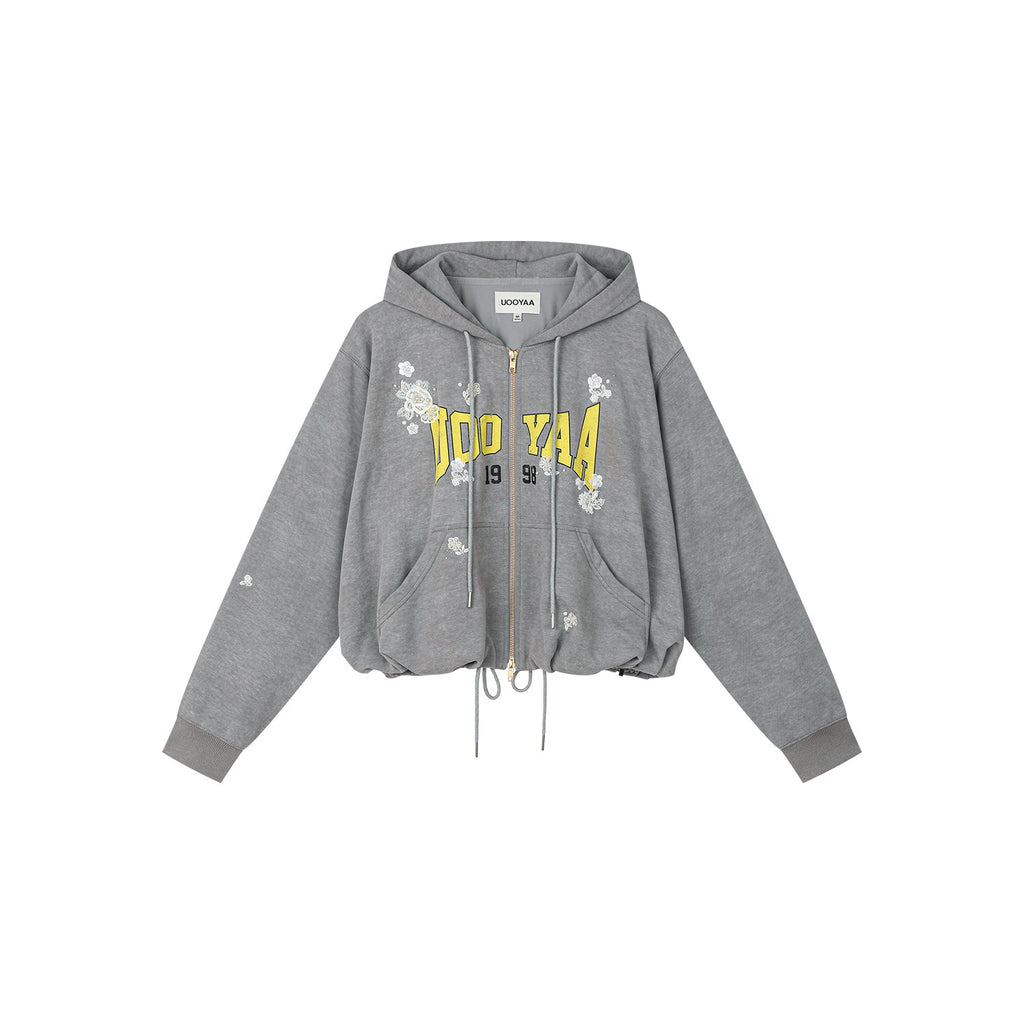 Glamorous beaded bud sweatshirt jacket