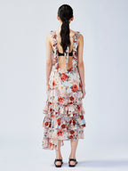 New Vintage romantic rose suspender dress