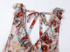 New Vintage romantic rose suspender dress