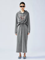 Sweater-tucked skirt dress