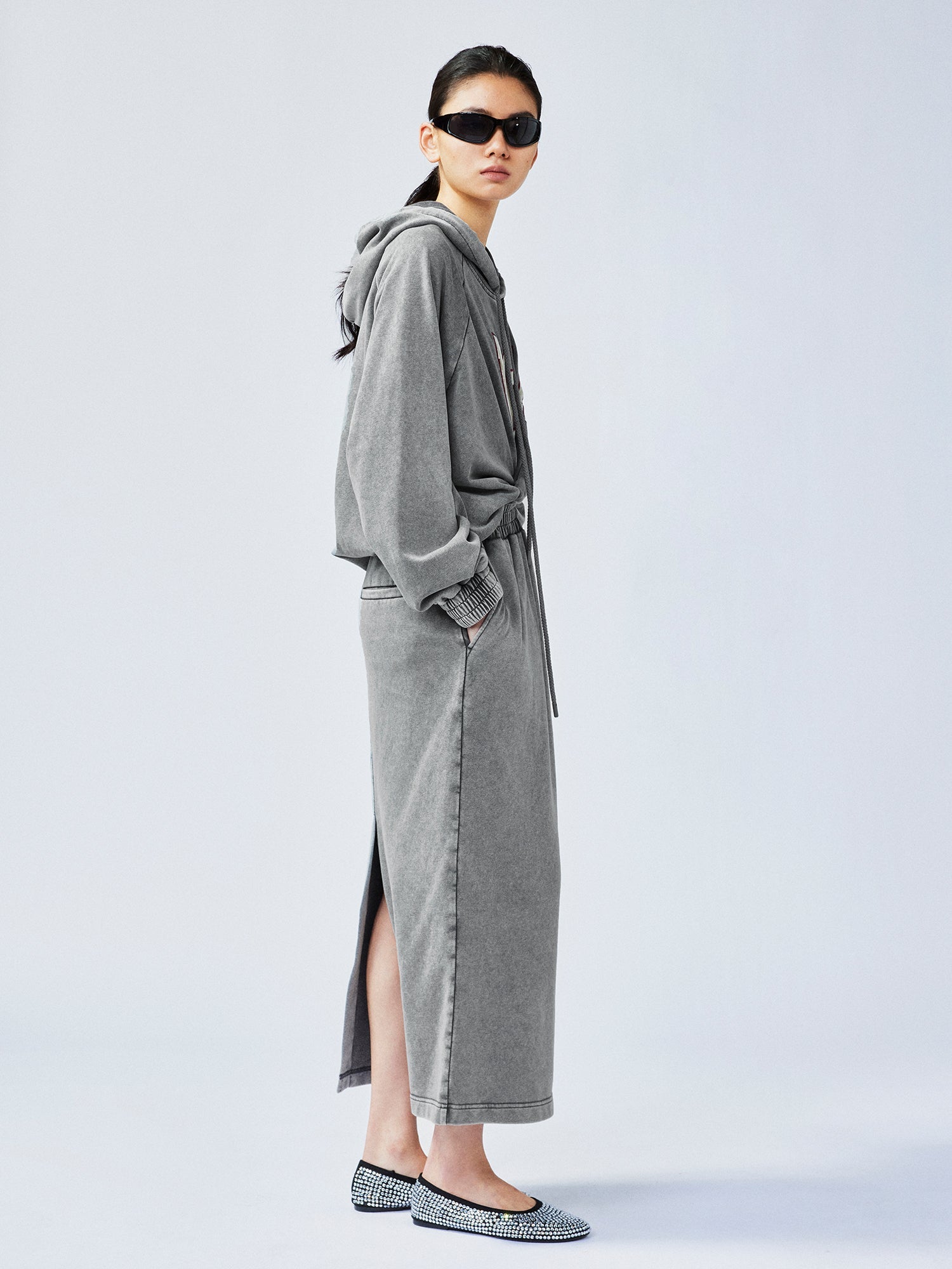 Sweater-tucked skirt dress