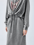 Sweater-tucked skirt dress