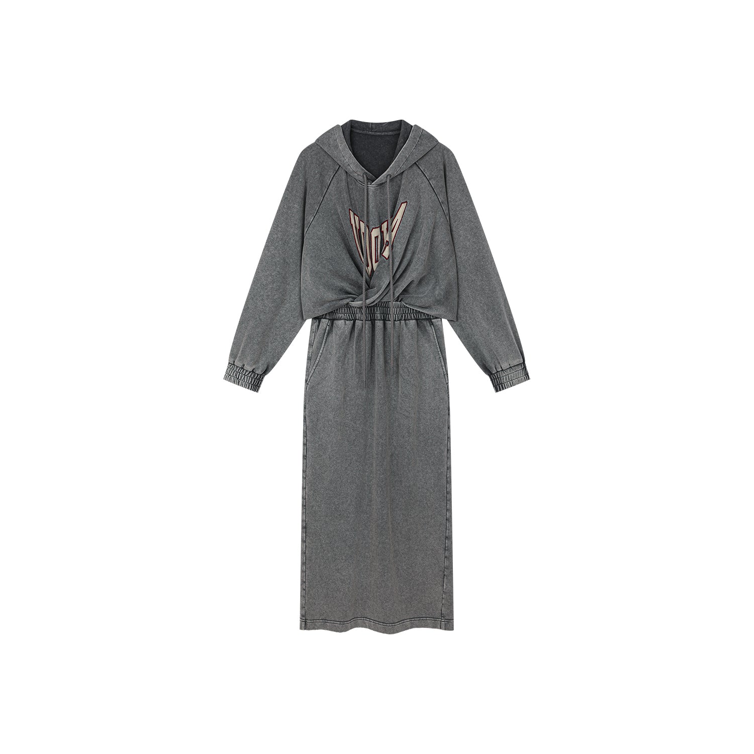 Sweater-tucked skirt dress