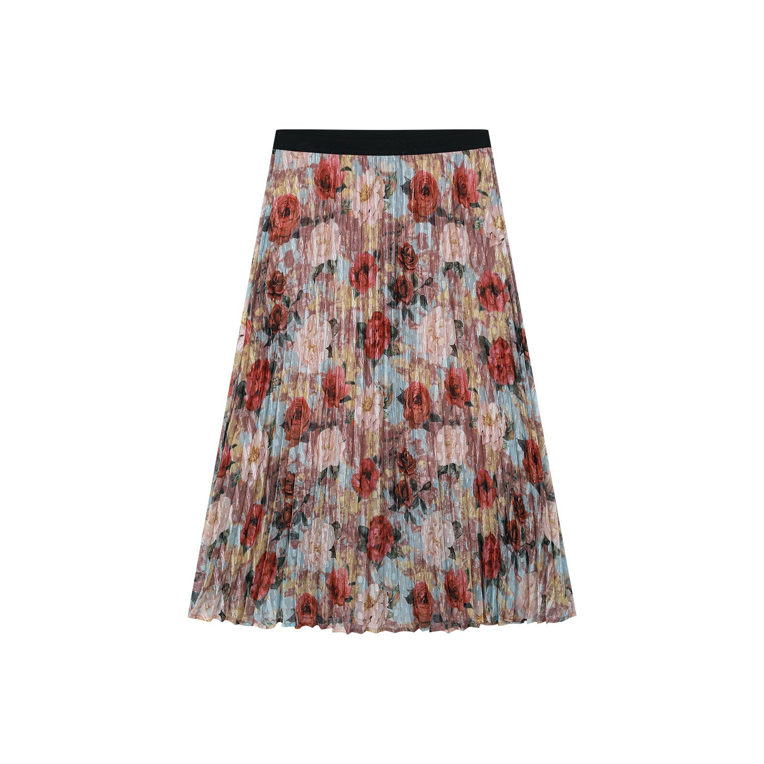 New Vintage romantic rose pleated skirt