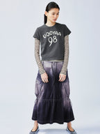 Gradient fade paratrooper waisted skirt