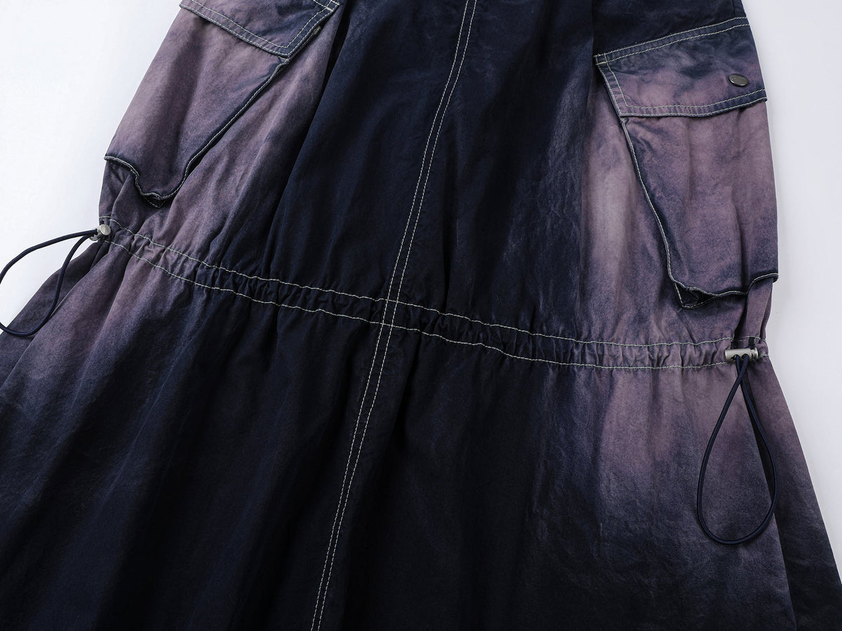 Gradient fade paratrooper waisted skirt