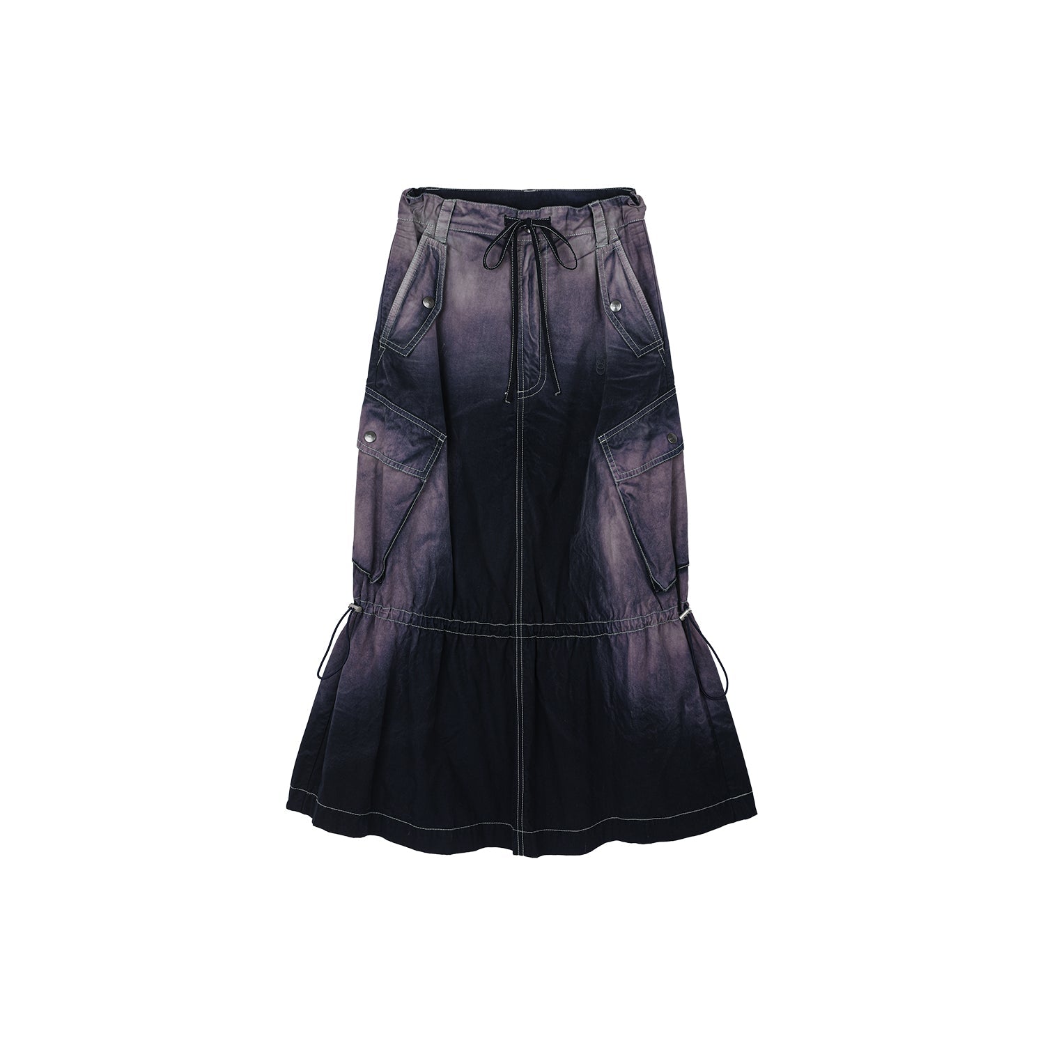 Gradient fade paratrooper waisted skirt