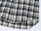 Playful sticker patch plaid shirt