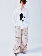 Playful cat chasing butterfly shirt