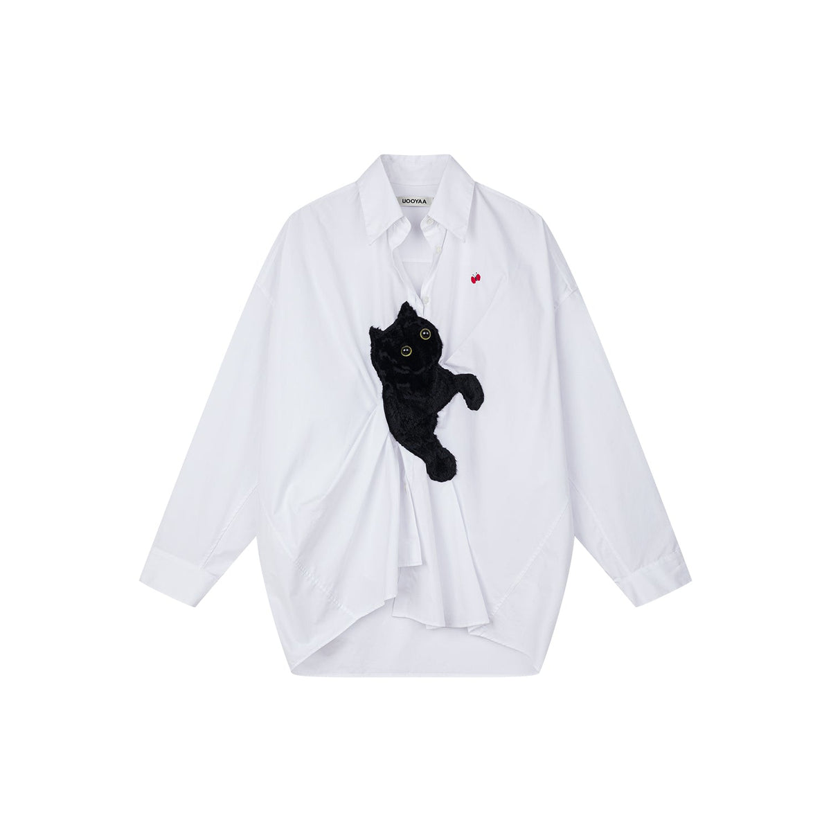 Playful cat chasing butterfly shirt