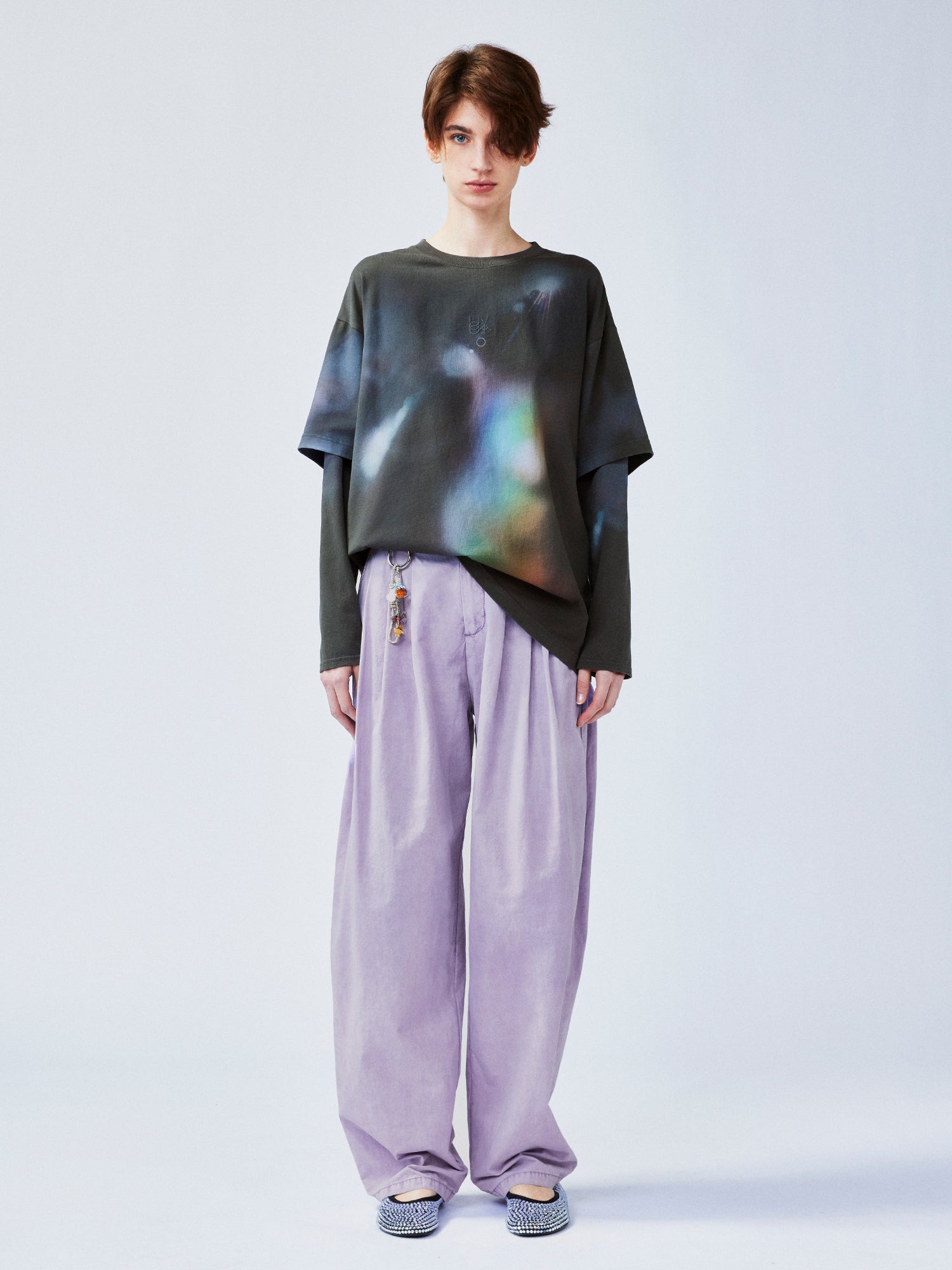 Dreamy halo cat layered T-shirt