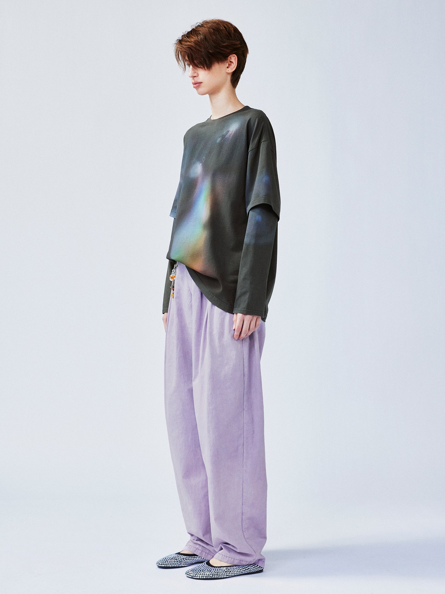 Dreamy halo cat layered T-shirt