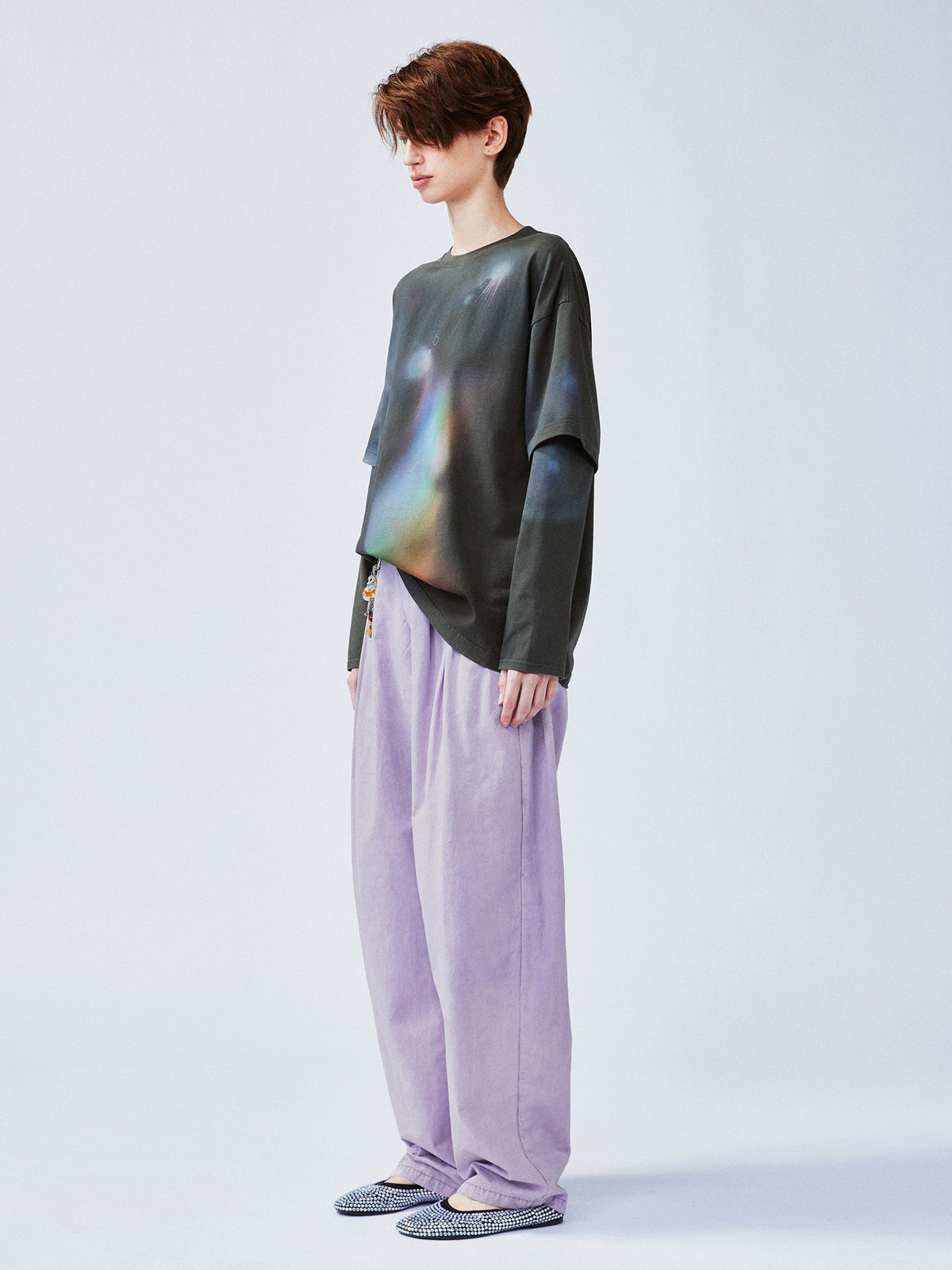 Dreamy halo cat layered T-shirt