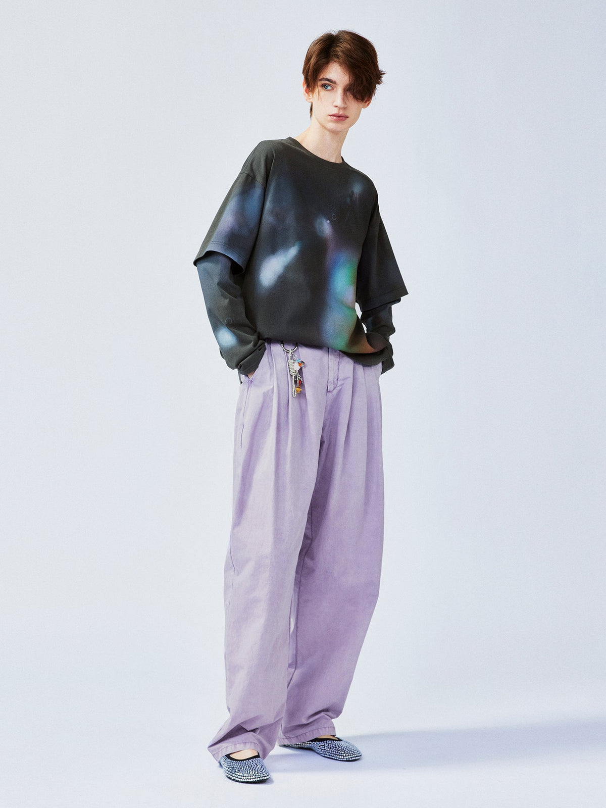 Dreamy halo cat layered T-shirt