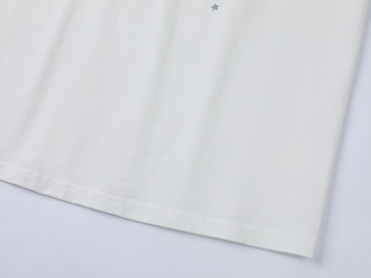 Playful sticker patch long-sleeve T-shirt
