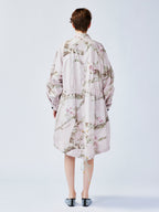 Rose tree pattern camo parka trench coat