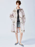 Rose tree pattern camo parka trench coat