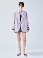 Youthful and romantic double-breasted gun flap collar blazer