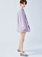 Youthful and romantic double-breasted gun flap collar blazer