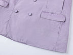 Youthful and romantic double-breasted gun flap collar blazer