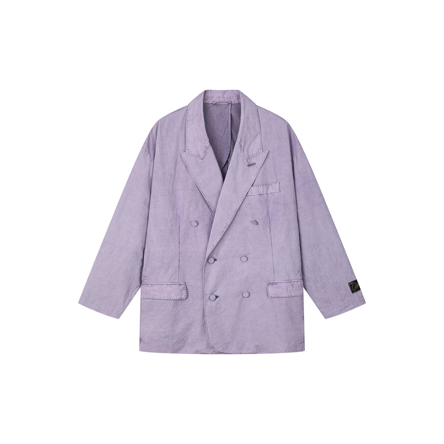 Youthful and romantic double-breasted gun flap collar blazer