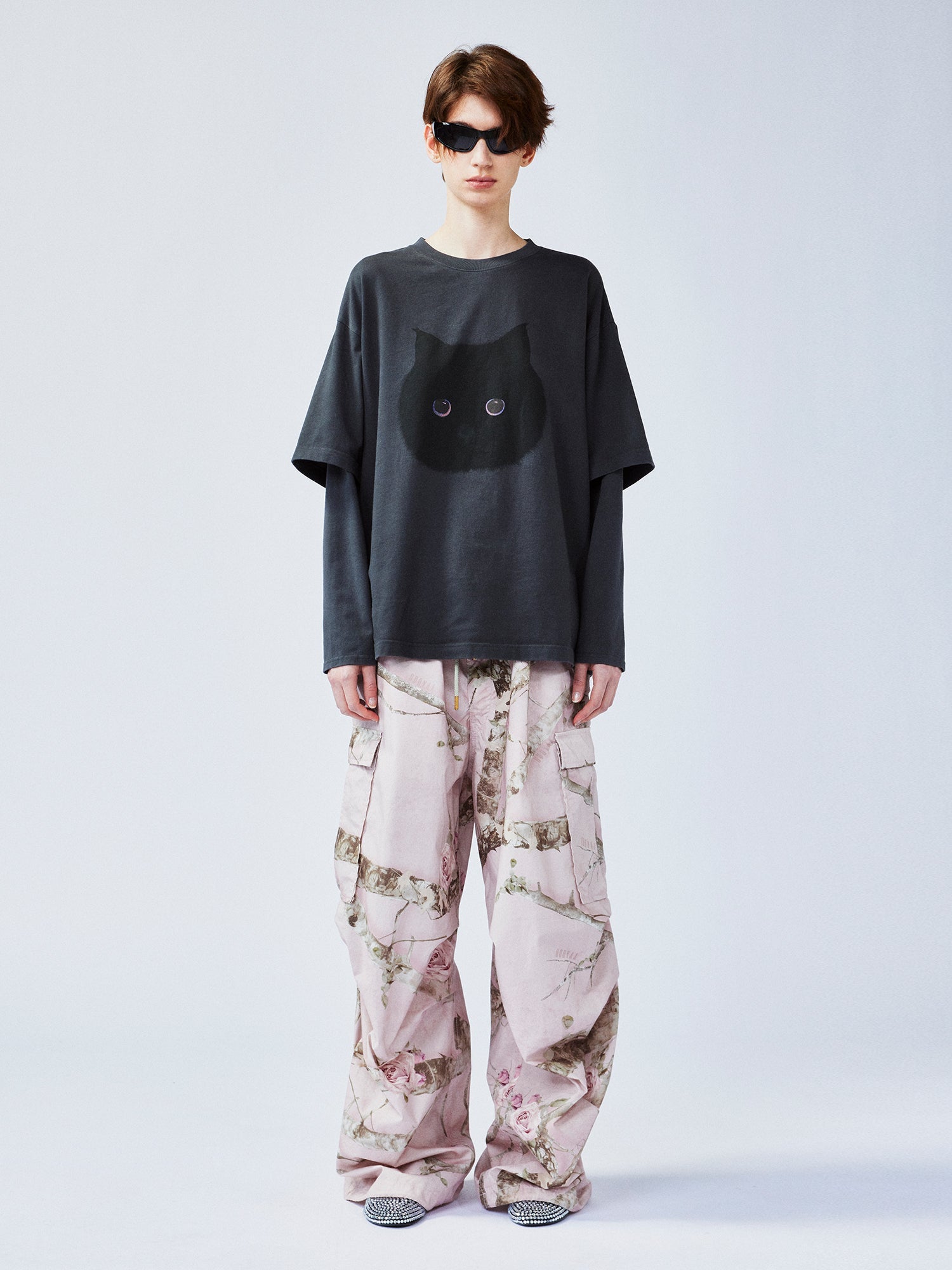 Rose tree pattern camo cargo pants