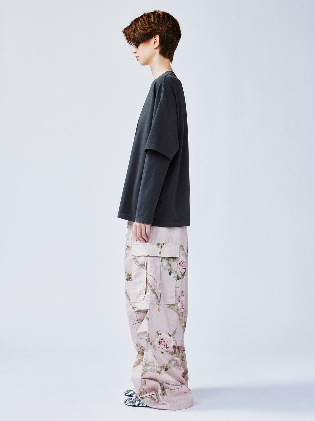 Rose tree pattern camo cargo pants